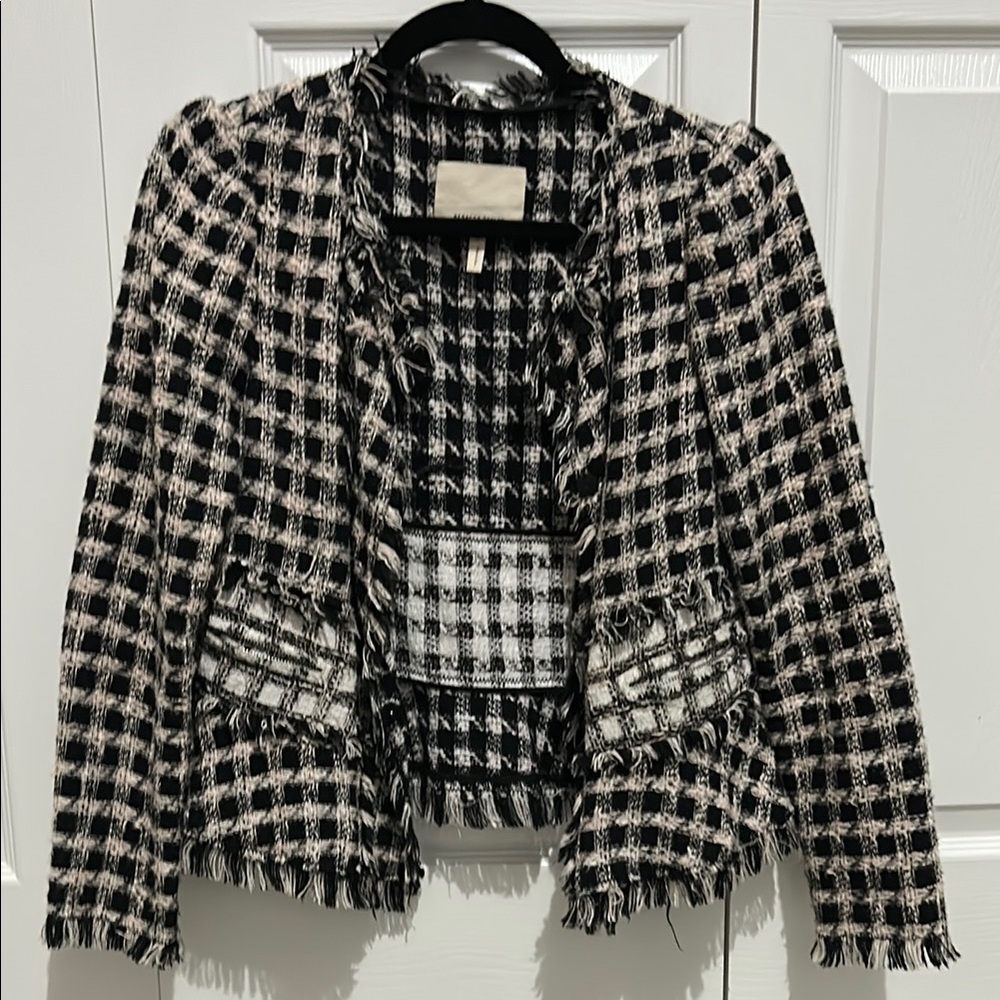 Rebecca Taylor Black and White Tweed Jacket
